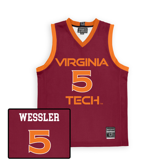 Maroon Men's Basketball Virginia Tech Jersey  - Pat Wessler