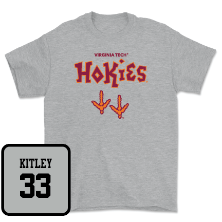 Virginia Tech Sport Grey Women's Basketball Tracks Tee - Elizabeth Kitley | #33