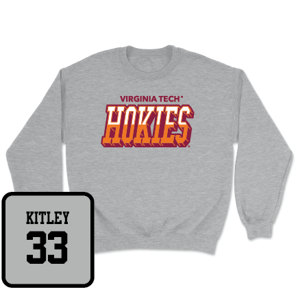 Virginia Tech Sport Grey Women's Basketball Hokies Color Block Crew - Elizabeth Kitley | #33