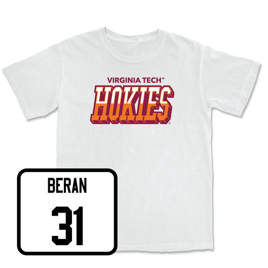 Men's Basketball White Hokies Color Block Comfort Colors Tee  - Robbie Beran
