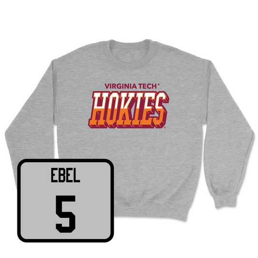 Virginia Tech Sport Grey Baseball Hokies Color Block Crew - Gehrig Ebel