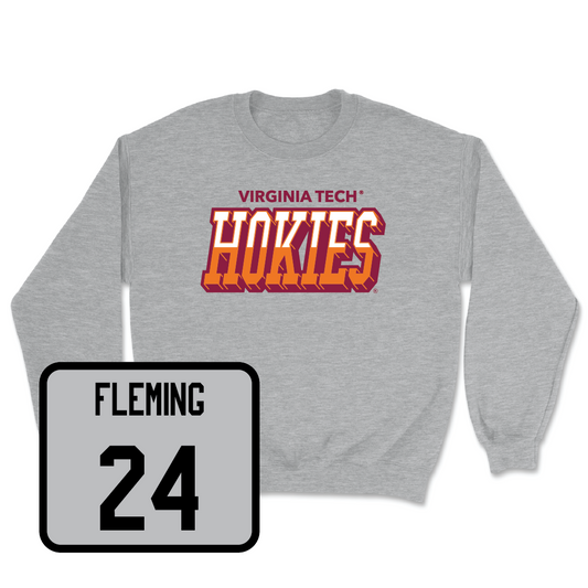 Virginia Tech Sport Grey Softball Hokies Color Block Crew  - Cierra Fleming