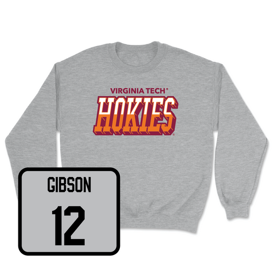 Virginia Tech Sport Grey Baseball Hokies Color Block Crew  - Ethan Gibson