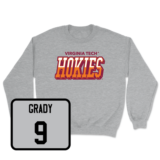 Virginia Tech Sport Grey Baseball Hokies Color Block Crew - Clay Grady