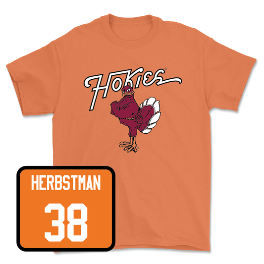 Virginia Tech Orange Baseball Hokie Bird Tee  - Justin Herbstman
