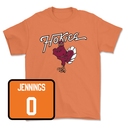 Virginia Tech Orange Football Hokie Bird Tee - Ali Jennings