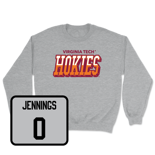 Virginia Tech Sport Grey Football Hokies Color Block Crew - Ali Jennings