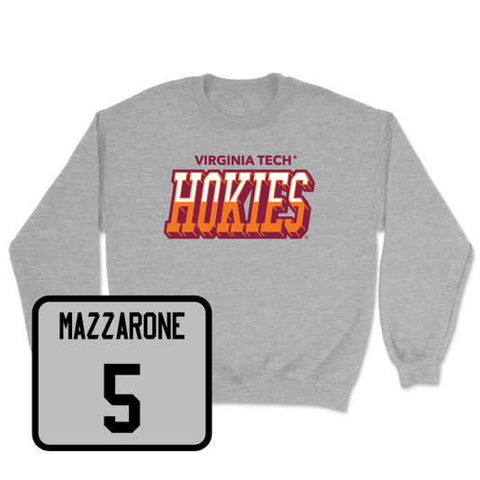 Virginia Tech Sport Grey Softball Hokies Color Block Crew  - Emma Mazzarone