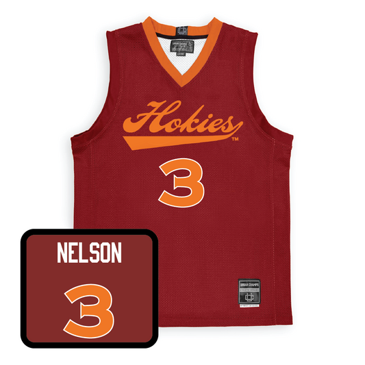 Virginia Tech Maroon Women's Basketball Hokies Jersey - Mackenzie Nelson