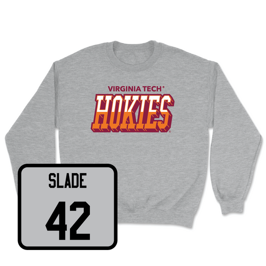 Virginia Tech Sport Grey Baseball Hokies Color Block Crew  - Jake Slade
