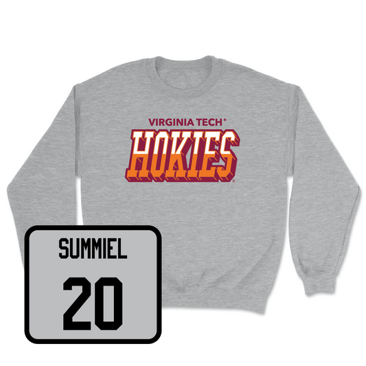 Virginia Tech Sport Grey Women's Basketball Hokies Color Block Crew - Olivia Summiel | #20