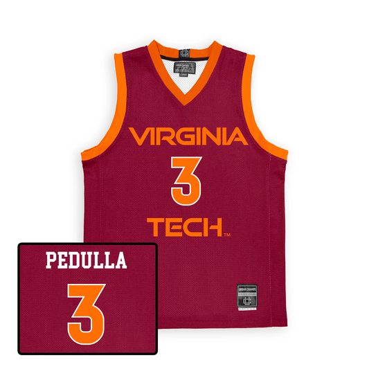 Virginia Tech Maroon Men's Basketball Virginia Tech Jersey - Sean Pedulla