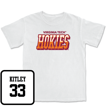 Virginia Tech Women's Basketball White Hokies Color Block Comfort Colors Tee - Elizabeth Kitley | #33