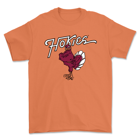 Virginia Tech Orange Men's Soccer Hokie Bird Tee